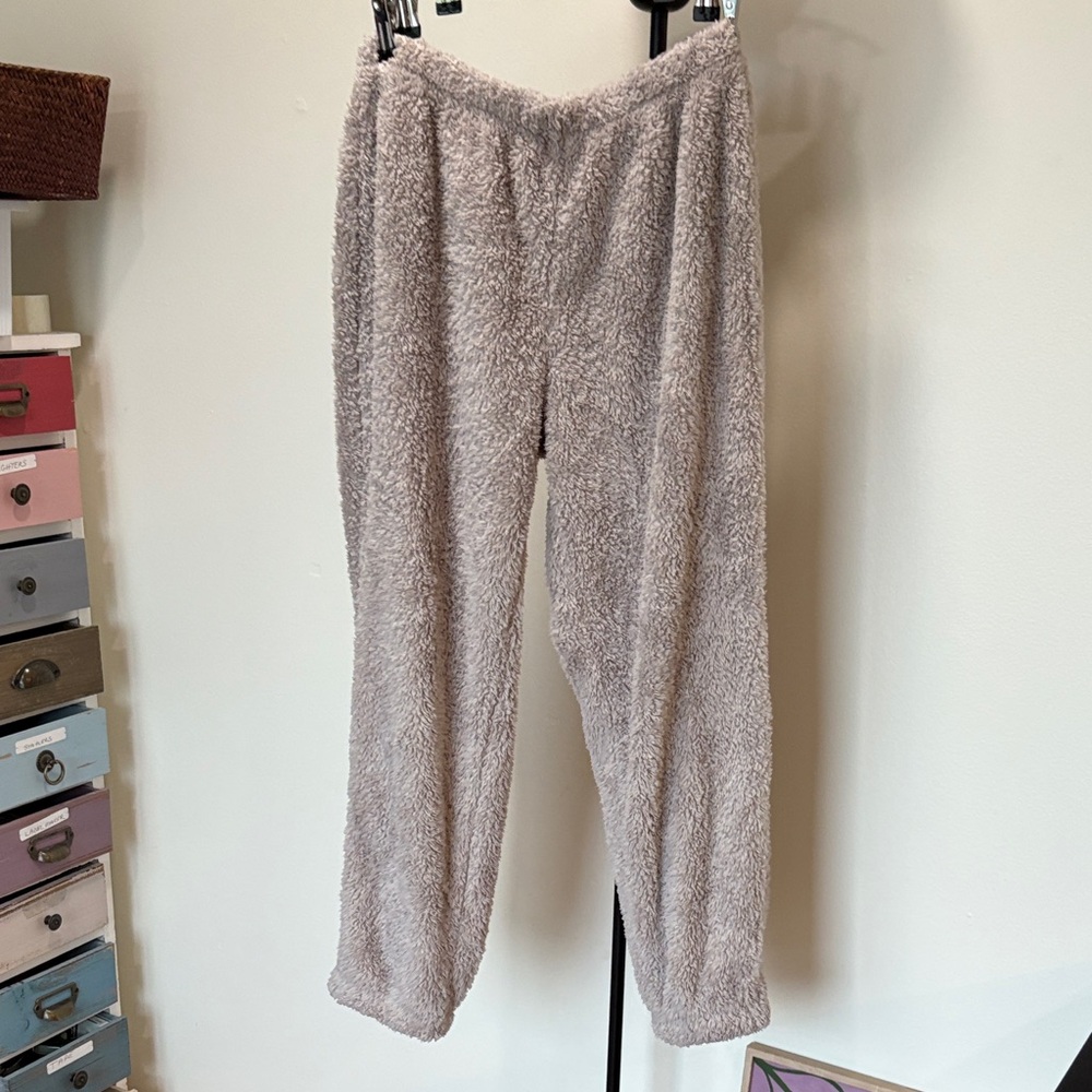 Cozy Plush Taupe Lounge Pants - Soft Fleece Women's Joggers